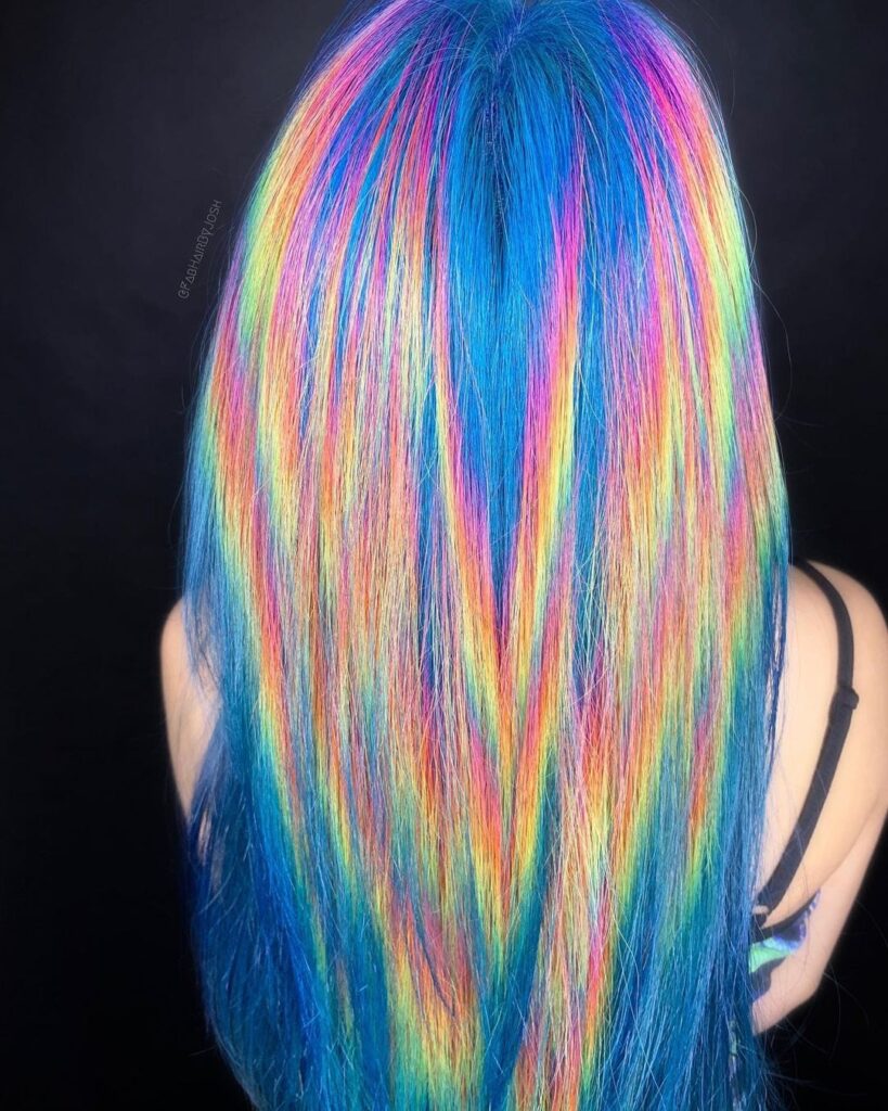 Holographic hair coloring by hair me by anushka.